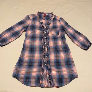 Pink & Blue, Button up plaid shirt
